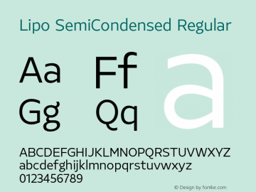 Lipo SemiCondensed Regular Version 1.000 | FøM Fix图片样张