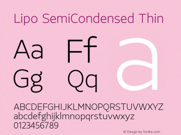 Lipo SemiCondensed Thin Version 1.000 | FøM Fix图片样张