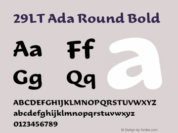 29LT Ada Round Bold Version 1.000;Glyphs 3.1.2 (3151)图片样张