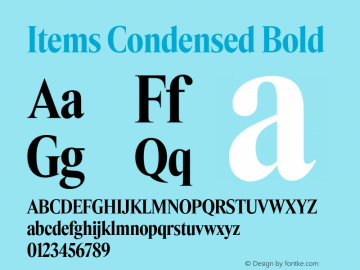 Items Condensed Bold Version 1.001 | FøM Fix图片样张