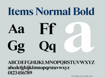 Items Normal Bold Version 1.001 | FøM Fix图片样张
