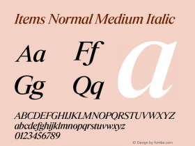 Items Normal Medium Italic Version 1.001 | FøM Fix图片样张