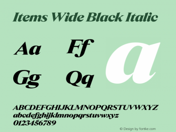 Items Wide Black Italic Version 1.001 | FøM Fix图片样张