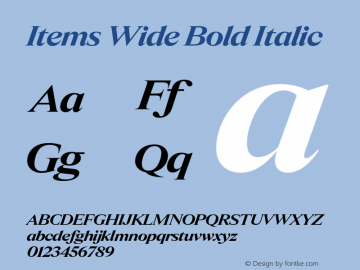 Items Wide Bold Italic Version 1.001 | FøM Fix图片样张