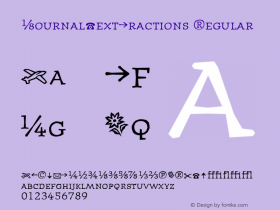 JournalTextFractions Regular Macromedia Fontographer 4.1 12/21/96 Font Sample
