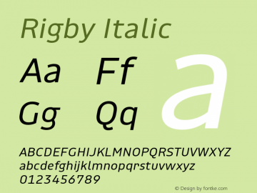 Rigby Italic Version 1.000图片样张