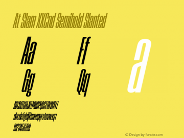 At Slam XXCnd Semibold Slanted Version 1.100;Glyphs 3.1.2 (3151)图片样张