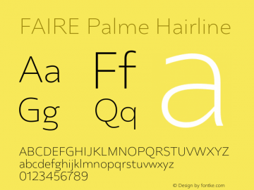 FAIRE Palme Hairline Version 1.000 | FøM Fix图片样张