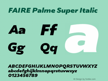 FAIRE Palme Super Italic Version 1.000 | FøM Fix图片样张