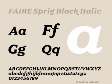 FAIRE Sprig Black Italic Version 1.000图片样张