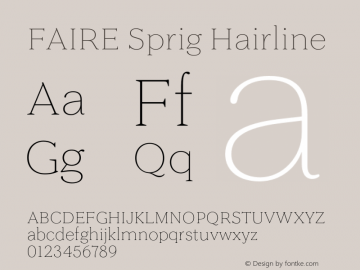 FAIRE Sprig Hairline Version 1.000 | FøM Fix图片样张