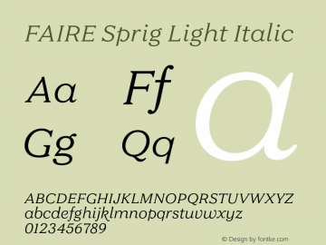 FAIRE Sprig Light Italic Version 1.000 | FøM Fix图片样张