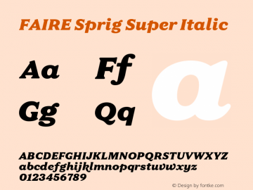 FAIRE Sprig Super Italic Version 1.000图片样张