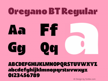 OreganoBTRegular Version 1.005;Glyphs 3.2 (3170)图片样张