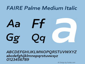 FAIRE Palme Medium Italic Version 1.000图片样张