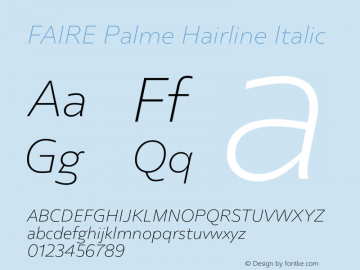 FAIRE Palme Hairline Italic Version 1.000图片样张
