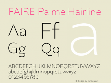 FAIRE Palme Hairline Version 1.000图片样张