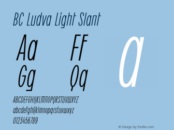 BC Ludva Light Slant Version 1.000 | web-otf图片样张