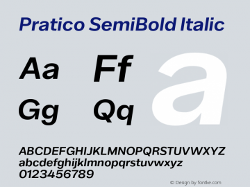 Pratico SemiBold Italic Version 1.002;Glyphs 3.1.1 (3148)图片样张