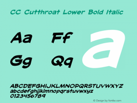 CC Cutthroat Lower Bold Italic Version 2.000 | FøM Fix图片样张