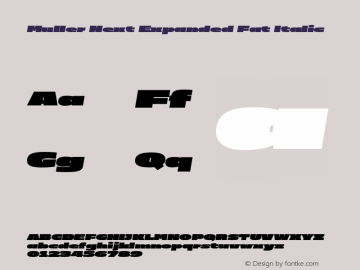 Muller Next Expanded Fat Italic Version 2.000 | FøM Fix图片样张