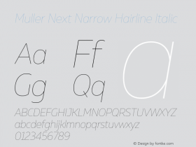 Muller Next Narrow Hairline Italic Version 2.000 | FøM Fix图片样张