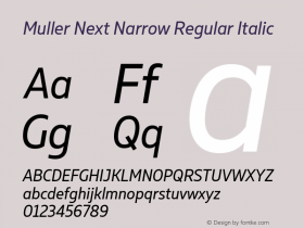 Muller Next Narrow Regular Italic Version 2.000 | FøM Fix图片样张