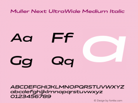 Muller Next UltraWide Medium Italic Version 2.001 | FøM Fix图片样张