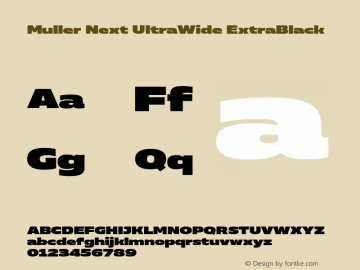 Muller Next UltraWide ExtraBlack Version 2.001;Glyphs 3.1.1 (3140)图片样张