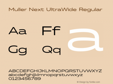 Muller Next UltraWide Regular Version 2.001;Glyphs 3.1.1 (3140)图片样张