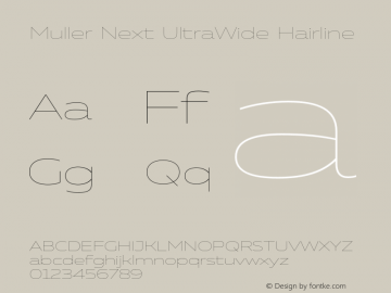 Muller Next UltraWide Hairline Version 2.001;Glyphs 3.1.1 (3140)图片样张