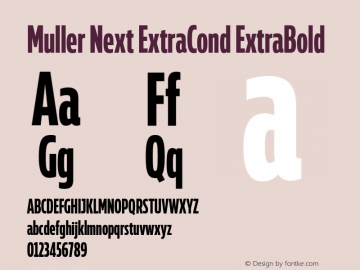 Muller Next ExtraCond ExtraBold Version 2.000;Glyphs 3.1.1 (3140)图片样张