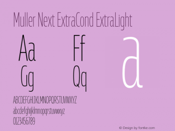Muller Next ExtraCond ExtraLight Version 2.000;Glyphs 3.1.1 (3140)图片样张