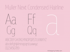 Muller Next Condensed Hairline Version 2.000;Glyphs 3.1.1 (3140)图片样张