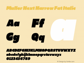 Muller Next Narrow Fat Italic Version 2.000;Glyphs 3.1.1 (3140)图片样张