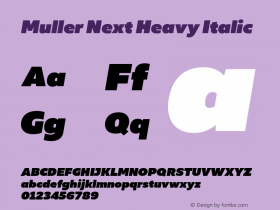 Muller Next Heavy Italic Version 2.000;Glyphs 3.1.1 (3140)图片样张