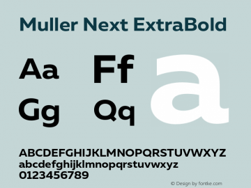 Muller Next ExtraBold Version 2.000;Glyphs 3.1.1 (3140)图片样张