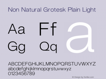 Non Natural Grotesk Plain Light Version 3.000 | FøM Fix图片样张