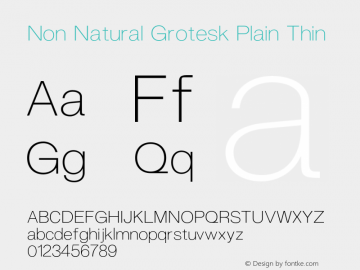 Non Natural Grotesk Plain Thin Version 3.000 | FøM Fix图片样张