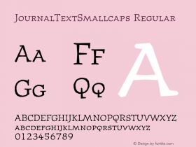 JournalTextSmallcaps Regular 001.000 Font Sample