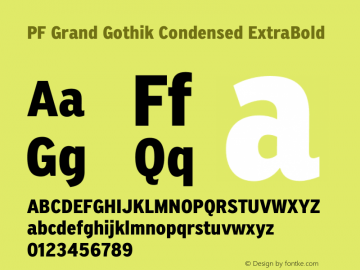 PF Grand Gothik Condensed ExtraBold Version 1.001 | web-otf图片样张