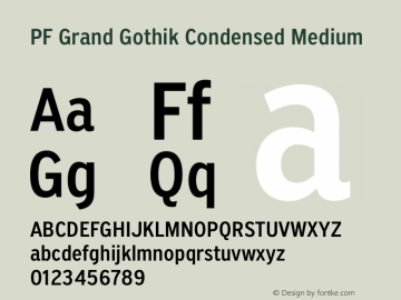 PF Grand Gothik Condensed Medium Version 1.001 | web-otf图片样张