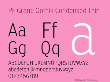 PF Grand Gothik Condensed Thin Version 1.001 | web-otf图片样张