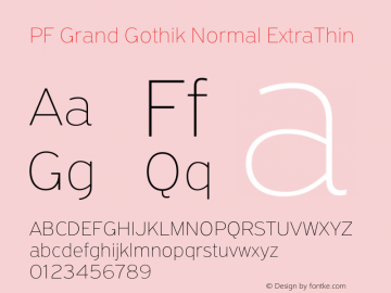 PF Grand Gothik Normal ExtraThin Version 1.001 | web-otf图片样张