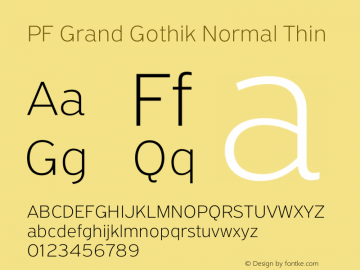 PF Grand Gothik Normal Thin Version 1.001 | web-otf图片样张
