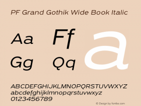 PF Grand Gothik Wide Book Italic Version 1.001 | web-otf图片样张