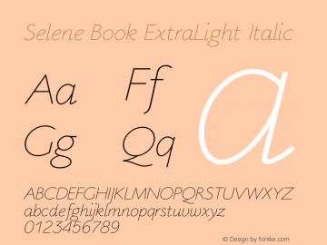 Selene Book ExtraLight Italic Version 2.000 | FøM Fix图片样张