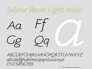 Selene Book Light Italic Version 2.000 | FøM Fix图片样张