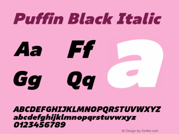 Puffin Black Italic Version 1.0图片样张