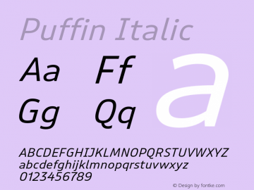 Puffin Italic Version 1.0图片样张